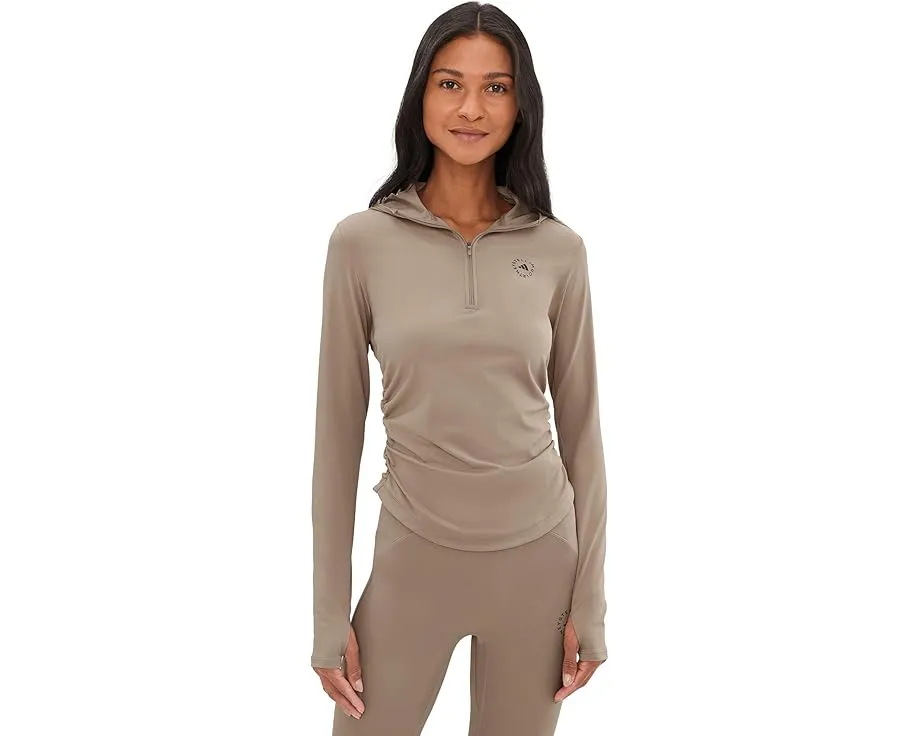 Лонгслив adidas by Stella McCartney Studio Ruched с капюшоном на молнии