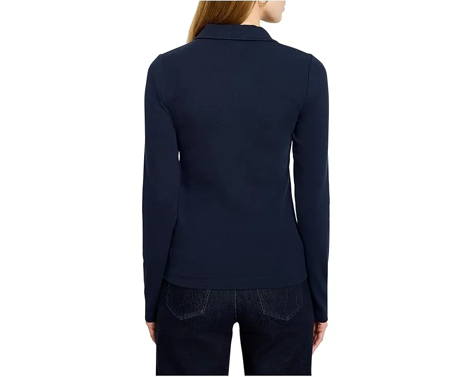 Поло Perfect Knit Rib с классическим воротником и длинными рукавами от NIC+ZOE