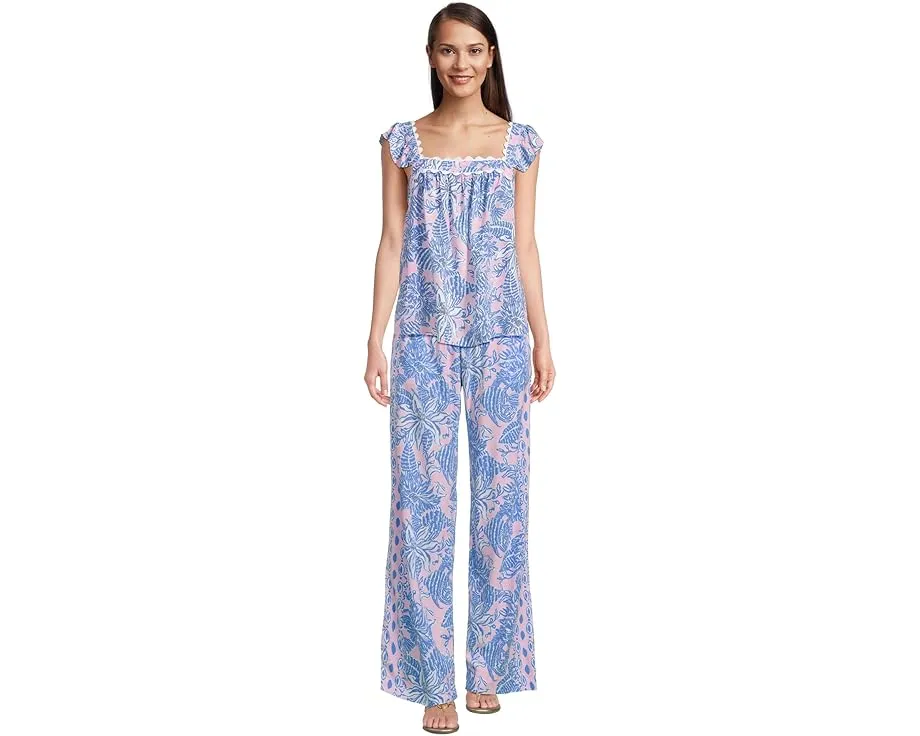 Топ без рукавов Lilly Pulitzer Gyah с рюшами и цветочным принтом