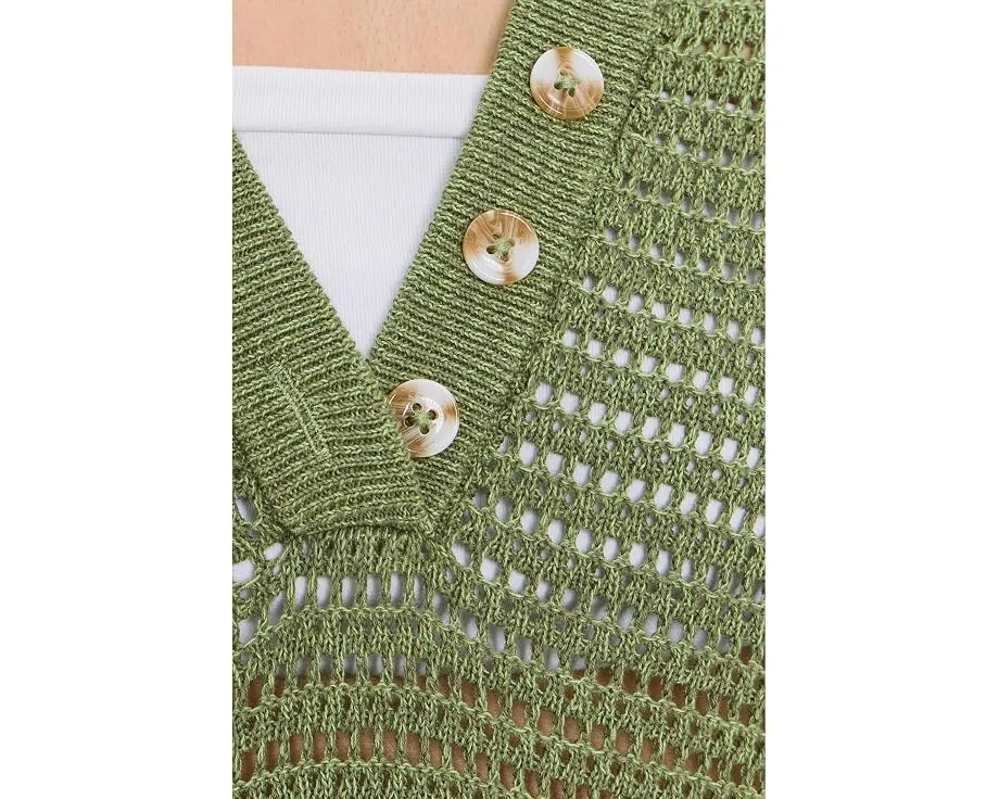 Varley трикотажный топ Callie Knit с V-образным вырезом и пуговицами