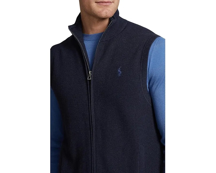 Жилет Polo Ralph Lauren Mesh-Knit Cotton Full-Zip с карманами на молнии