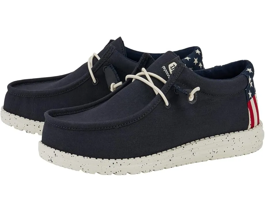 Лоферы Hey Dude Kids Wally Americana для детей с эластичными шнурками