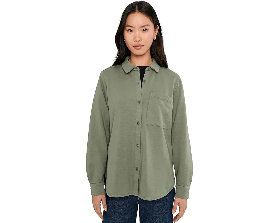 Eileen Fisher Рубашка с классическим воротником из окрашенного в готовом виде махрового полотна