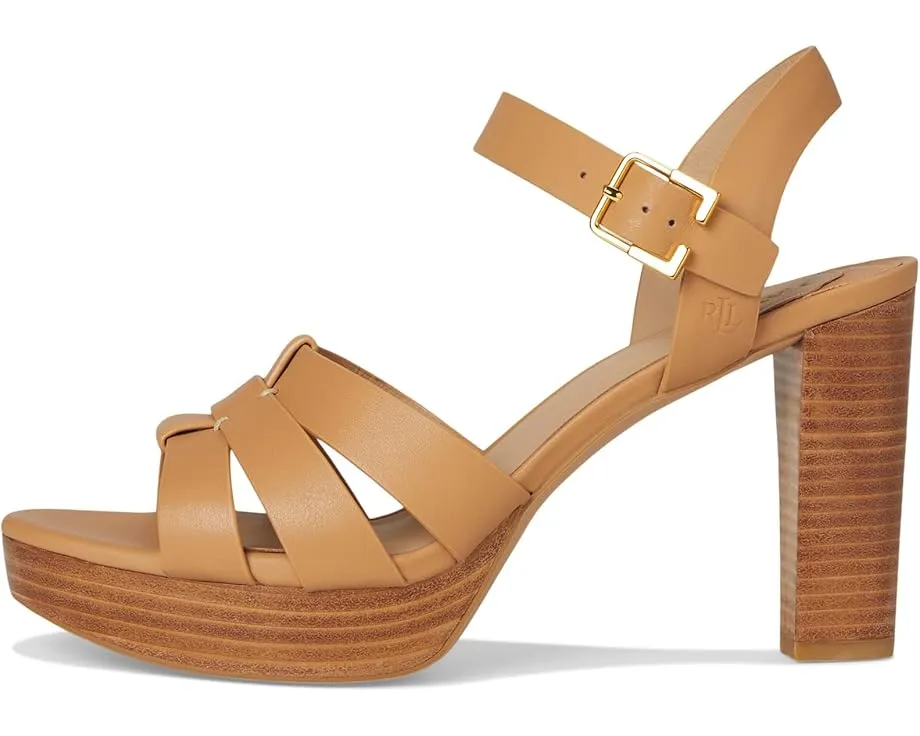Сандалии Lauren Ralph Lauren Soffia Nappa Leather на платформе с квадратным каблуком