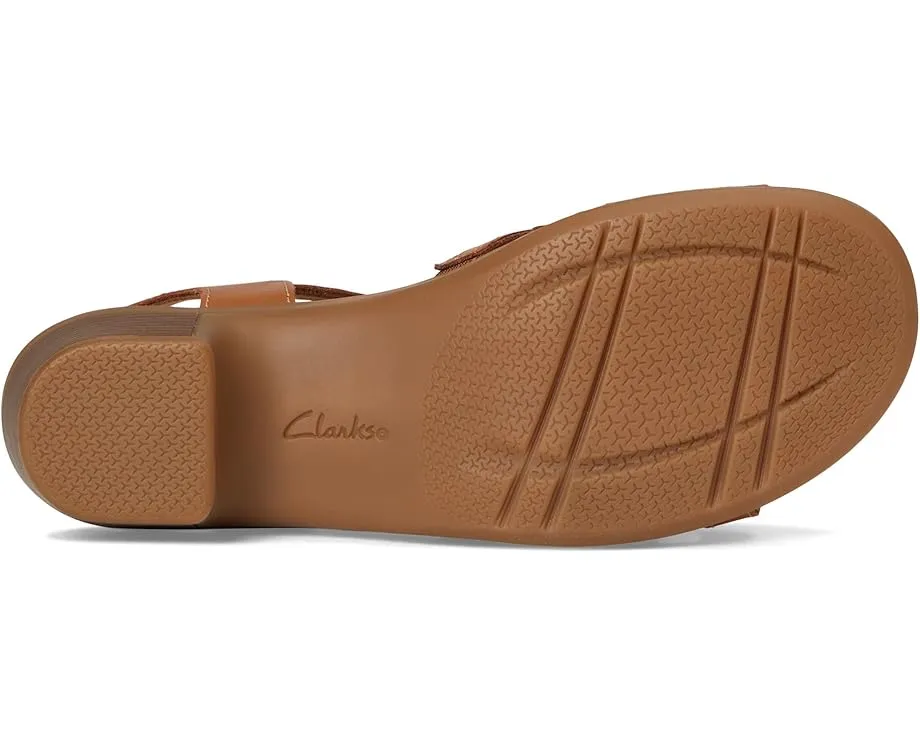 Сандалии Emily 2 Rose Clarks на квадратном каблуке с ремешками и стелькой Ultimate Comfort