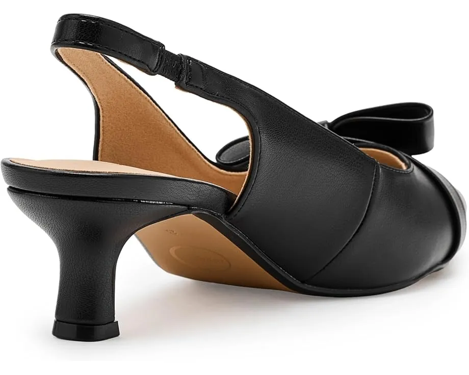 Туфли Paloma на низком каблуке kitten heel с мысом и ремешком через пятку