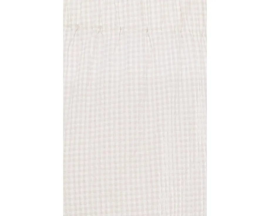 Eileen Fisher Органические хлопковые брюки Pucker Check Ankle Wide Pant Белые