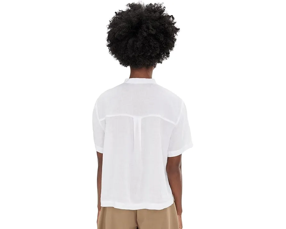 Рубашка Eileen Fisher с воротником-стойкой из органического льна