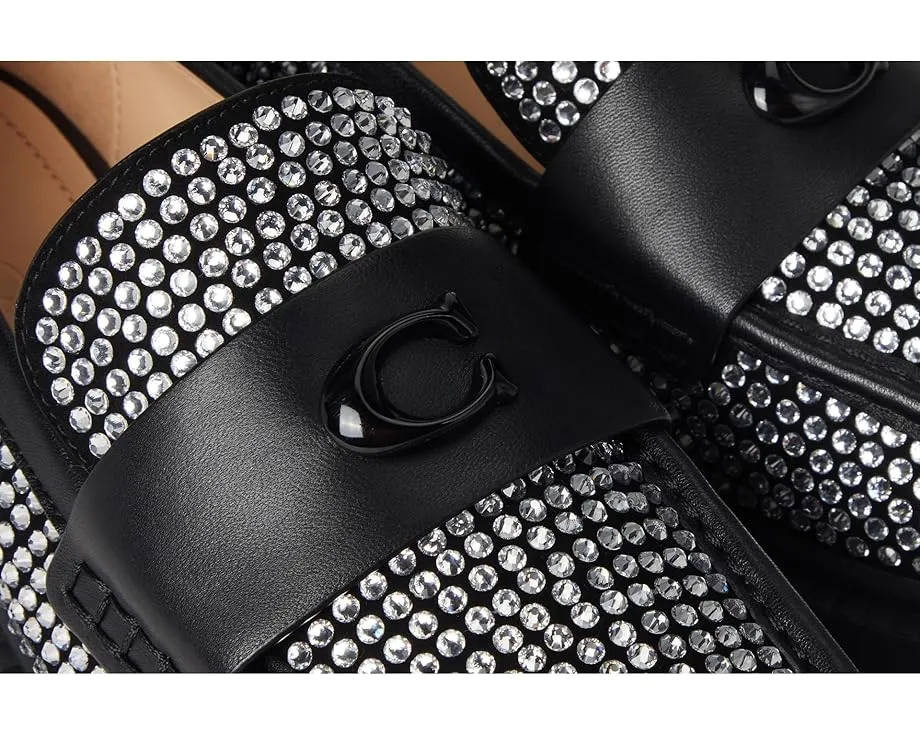 COACH лоферы Leah с кристаллами на каблуке и резиновой подошвой