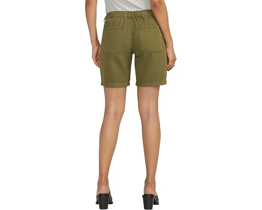 Укороченные брюки Jag Jeans Tailored Shorts из хлопка и льна с высокой посадкой