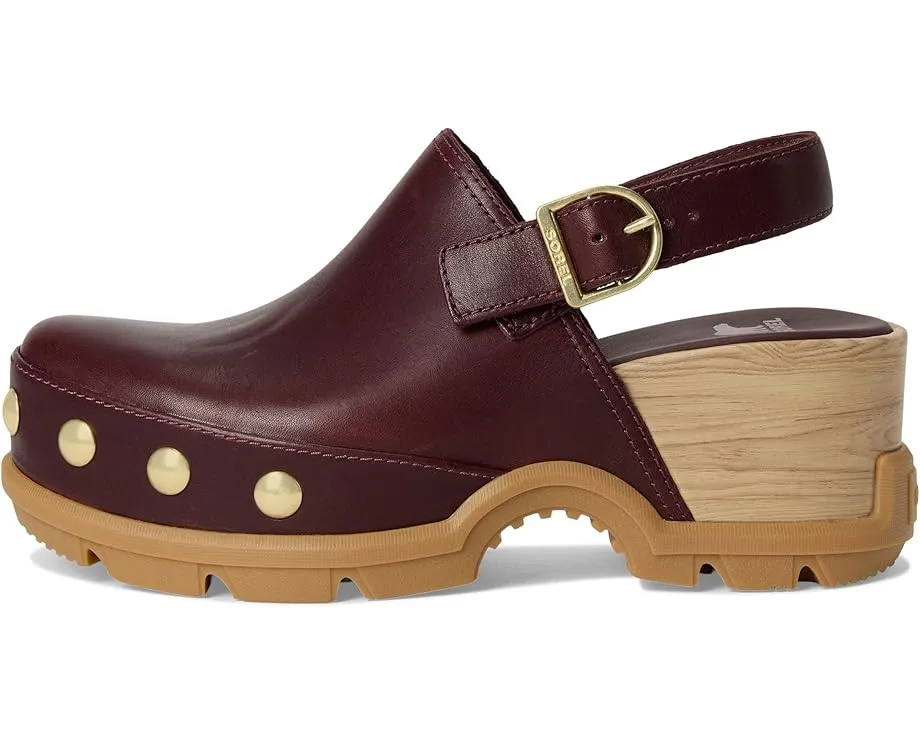 Клоги SOREL Roam'n Clog Rvt из натуральной кожи с платформой и заклепками