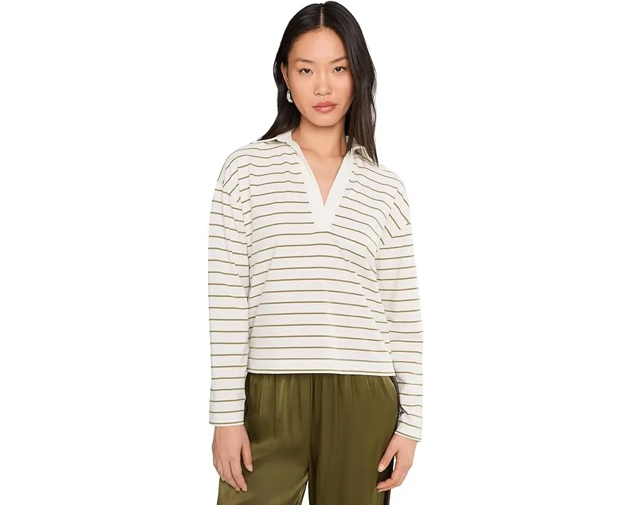 Vince Поло с длинным рукавом в полоску свободного кроя