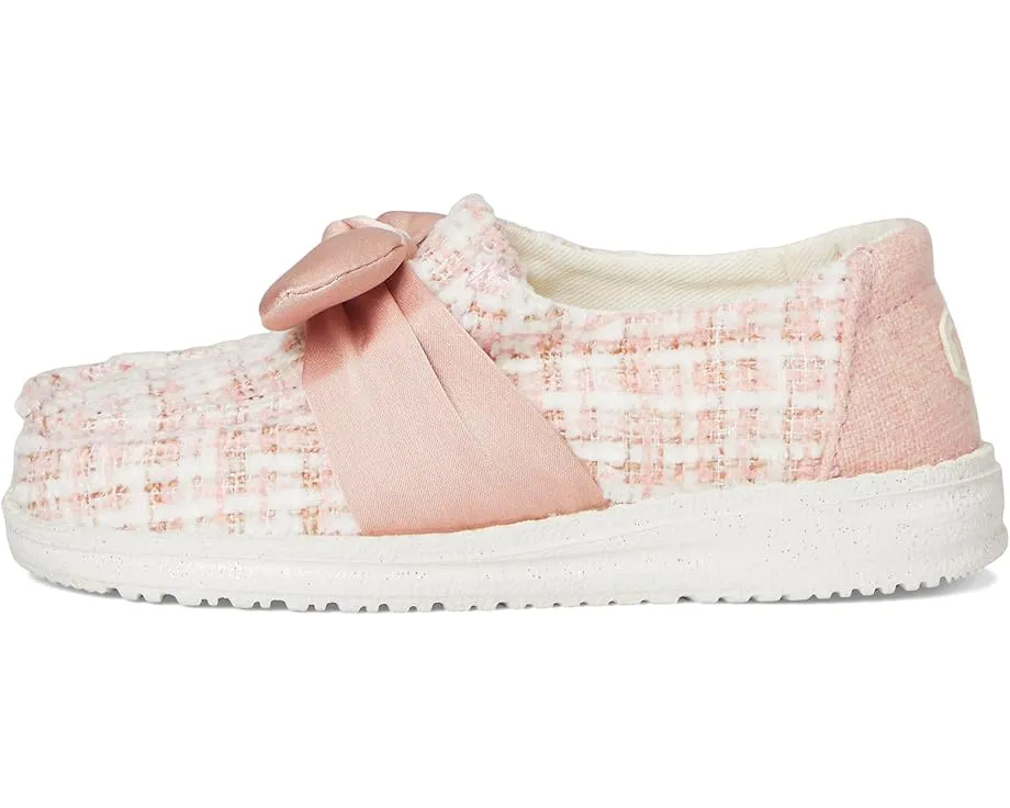 Hey Dude Kids Wendy Bow Tweed детские слипоны из твида с атласным бантом