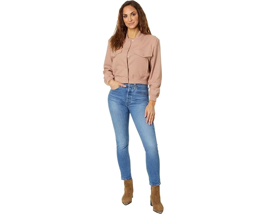 Куртка-бомбер Blank NYC Woven с карманами и застежкой на кнопки