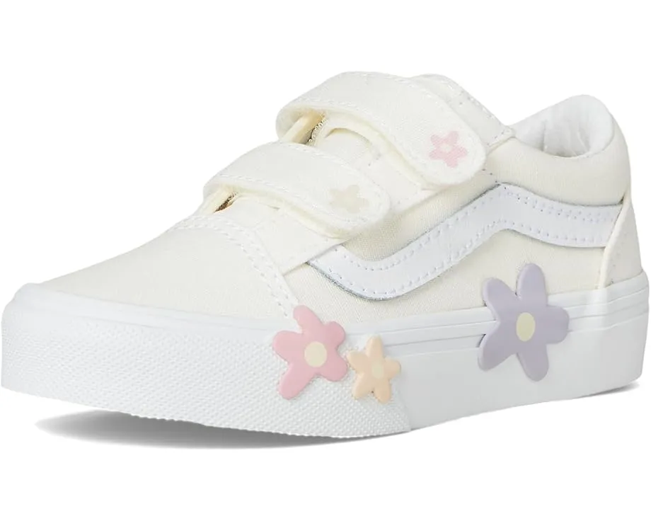 Кроссовки Vans Kids Old Skool V Flower с канвасовым верхом и липучками