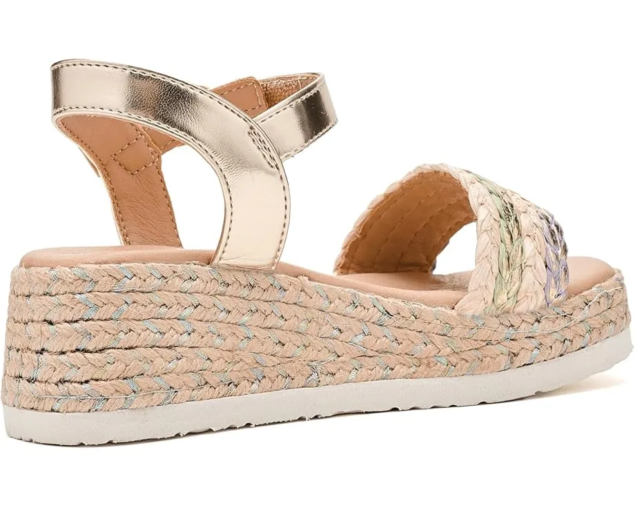 Детские сандалии Mia Kids Zhara на металлизированной танкетке с плетеным верхом