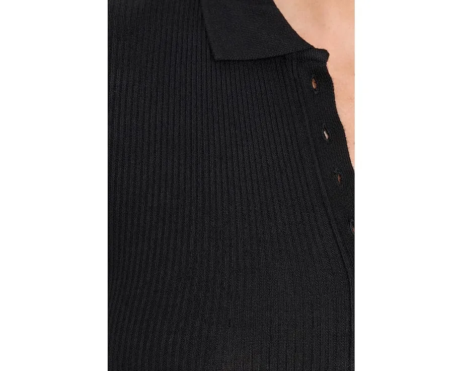 Поло Ribbed Cap Sleeve Madewell с коротким рукавом