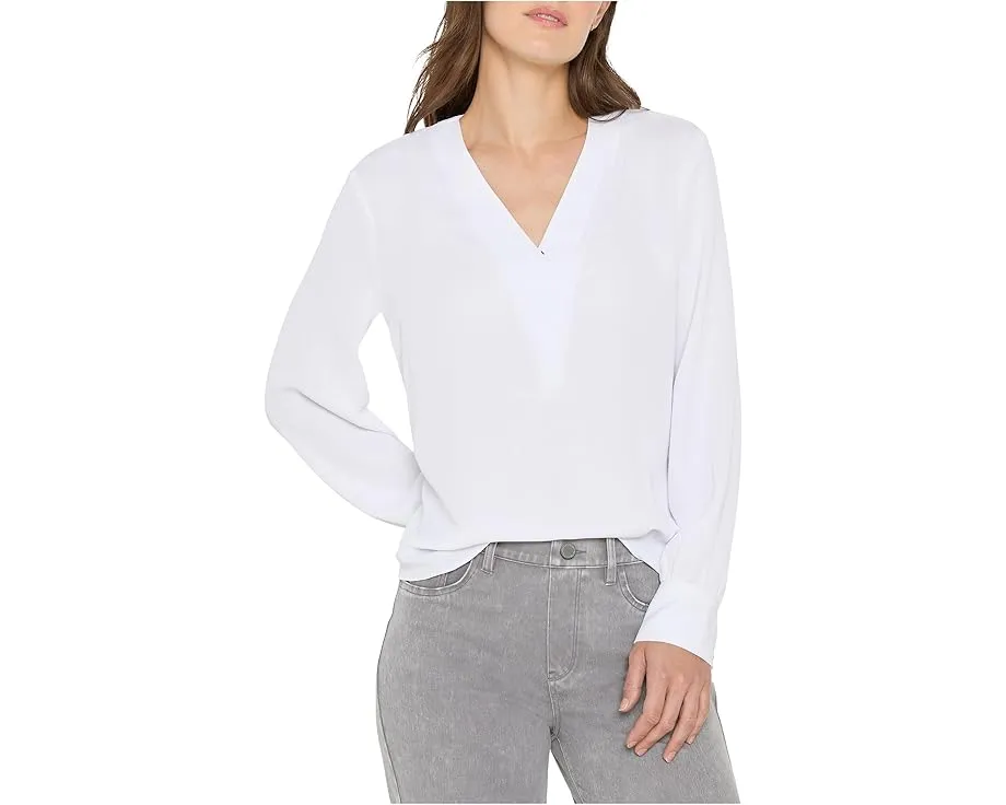 Блуза NIC+ZOE Downtown с V-образным вырезом и рукавами буф