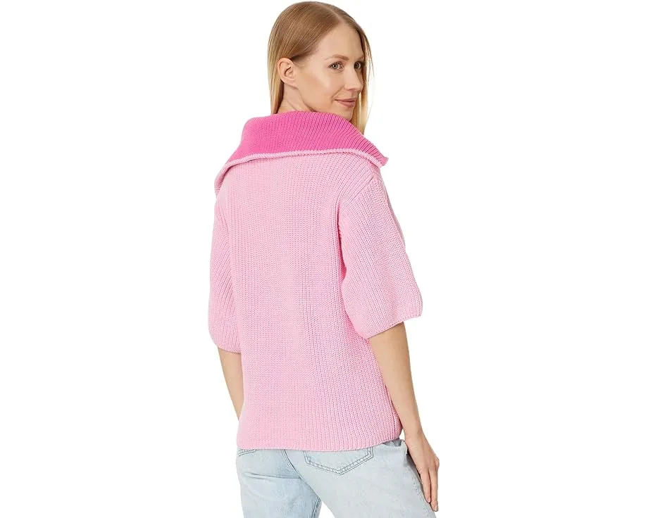 1/2 Sleeves Collar Knit Top