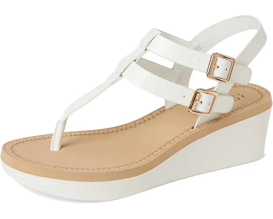 Сандалии Bianca на танкетке с Т-образным ремешком и пряжкой