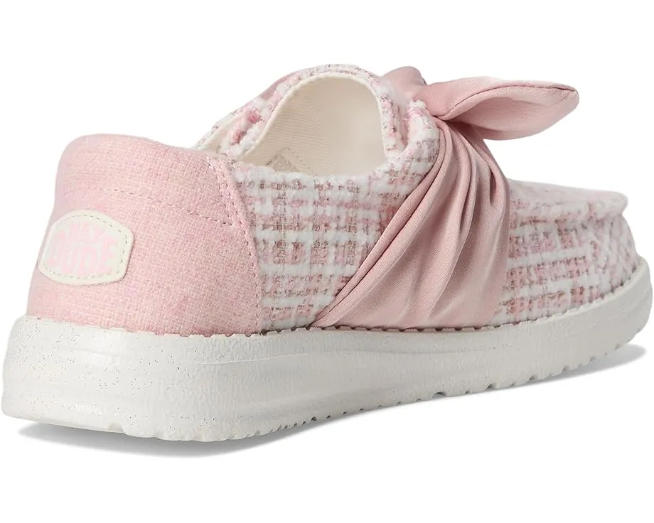 Детские слипоны Hey Dude Kids Wendy Bow Tweed с бантом и текстильным верхом