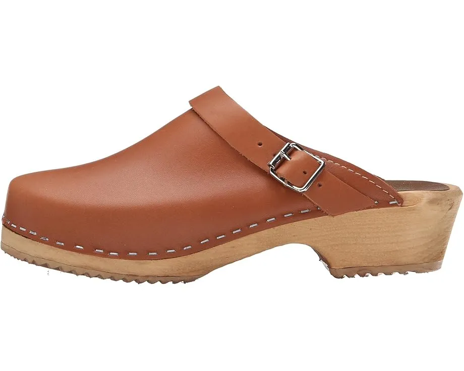 Кожаные сабо Alma с ремешком и удобной деревянной подошвой от MIA