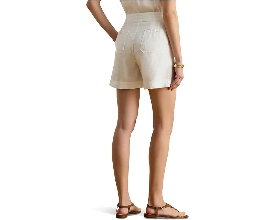Шорты Linen Wide-Leg Drawcord из льна с широкими штанинами Lauren Ralph Lauren