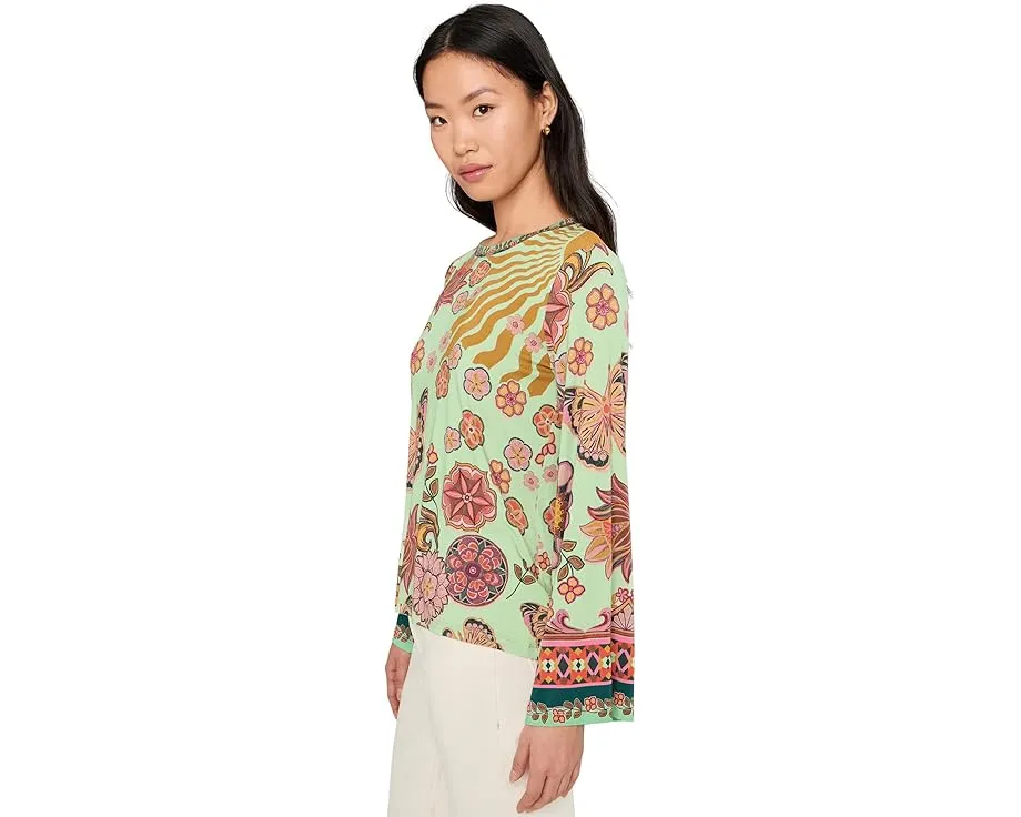 Футболка Johnny Was Janie Favorite с расклешенными рукавами и принтом