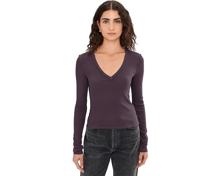 Облегающая блуза Neria с длинным рукавом от Free People и V-образным вырезом