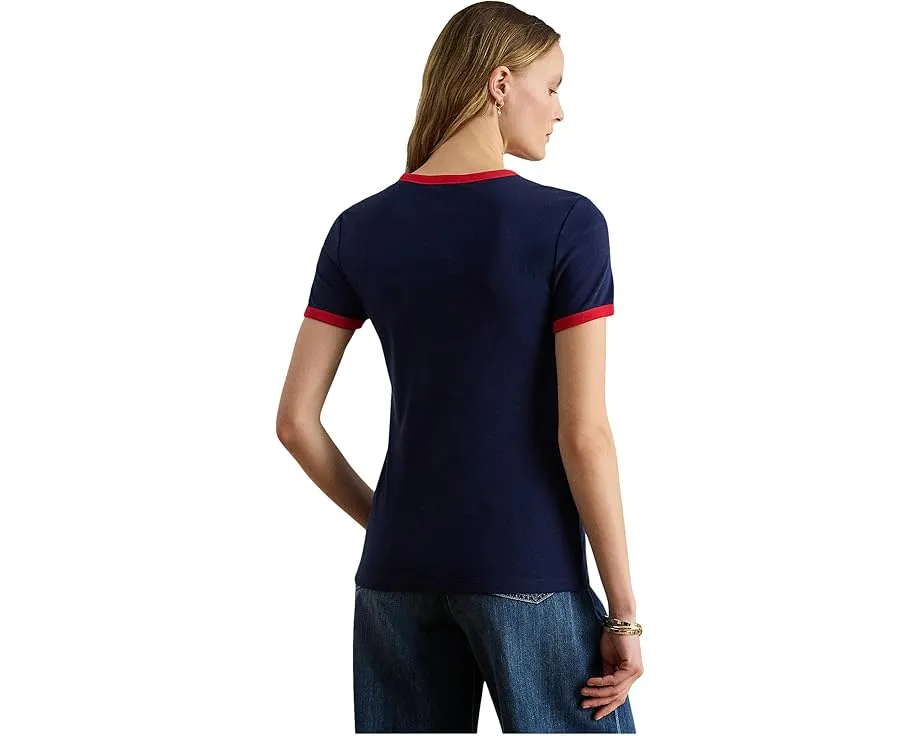 Футболка Lauren Ralph Lauren с цветочным принтом и горловиной лодочкой