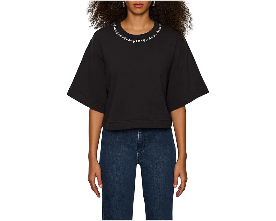 Sanctuary укороченная футболка с декором на горловине