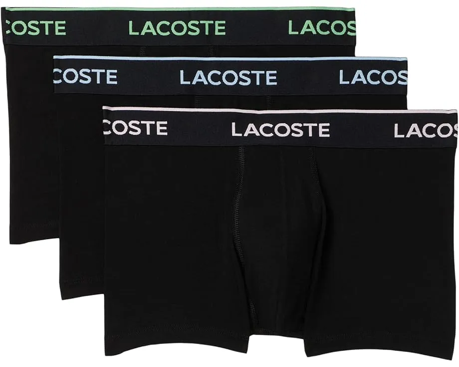 Набор из 3 трусов Lacoste 3-Pack Crocodile Logo Trunks с логотипом крокодила
