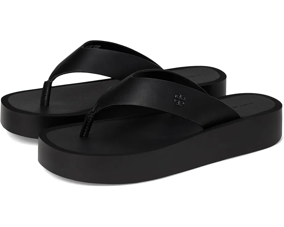 Кожаные шлепанцы Leather Platform Flip Flop от Tory Burch на платформе
