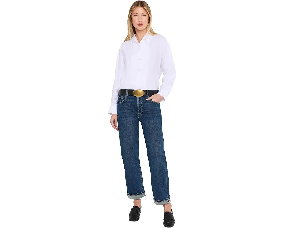 Джинсы Sloane Slouchy Low-Rise Girlfriend Cuffed Liverpool Los Angeles свободного кроя с манжетами