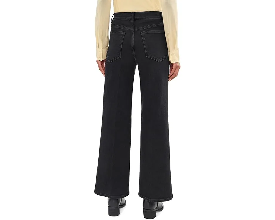 Широкие джинсы Madewell в цвете Black Frost с высокой посадкой и расклешенными штанинами