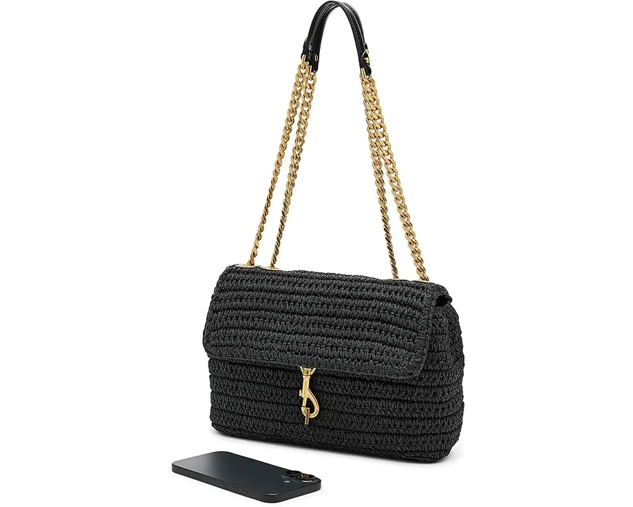 Сумка кроссбоди Rebecca Minkoff Edie MD с длинной цепью и узором