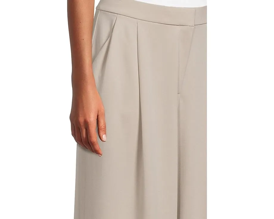 Брюки с защипами спереди из легкого понте Eileen Fisher