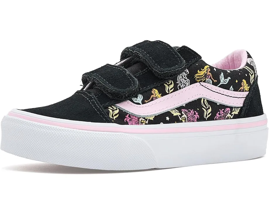 Кроссовки Vans Kids Old Skool V с блестками и застежками на липучках