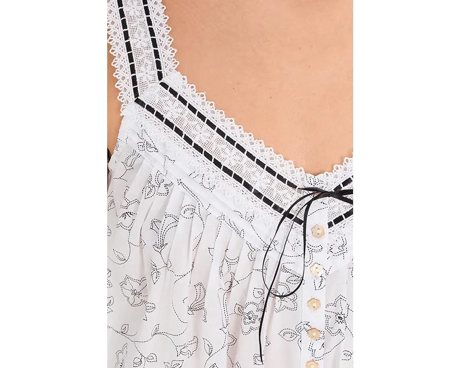 Хлопковая сорочка Eileen West без рукавов из батиста