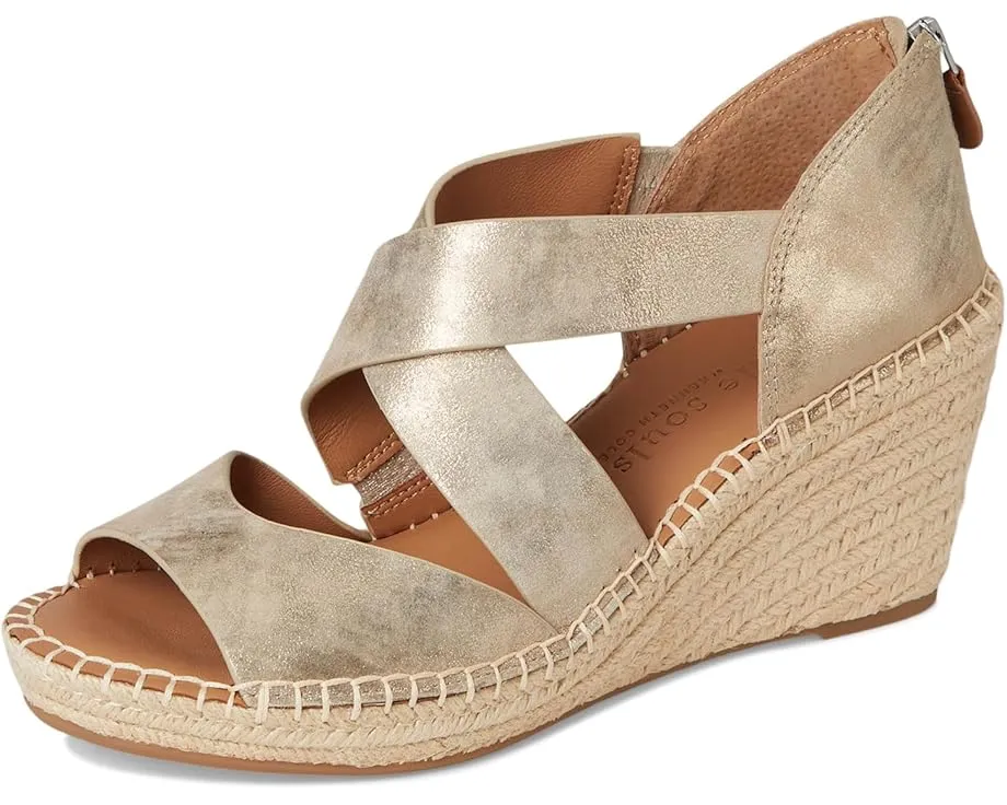 Сандалии Gentle Souls Corinne на плетеной танкетке с застежкой-молнией