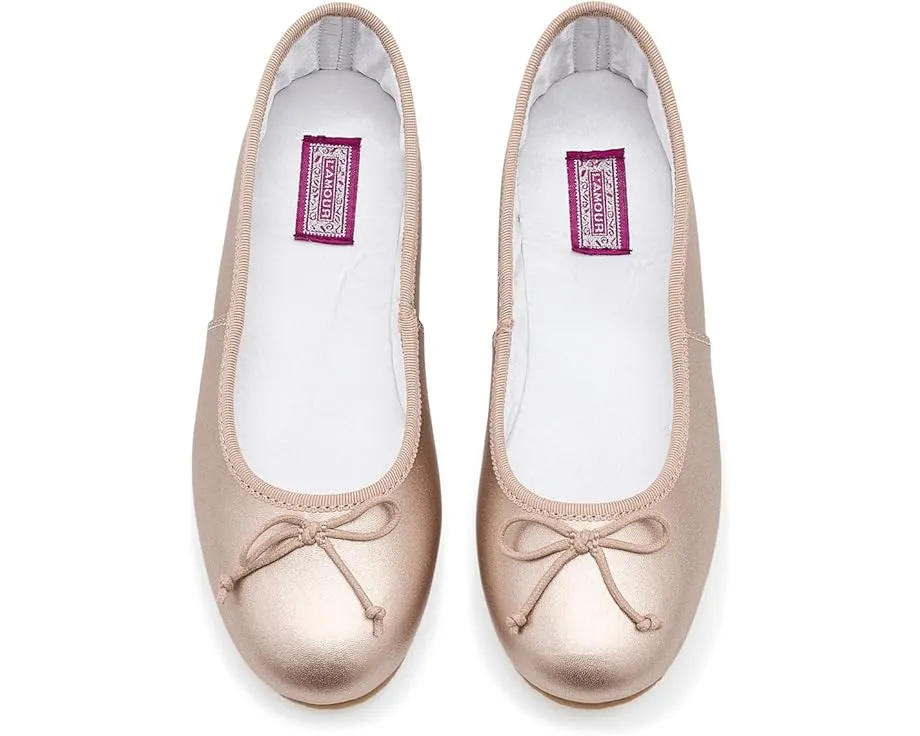 Балетки Alia для детей от L'Amour Shoes с бантом и резиновой подошвой