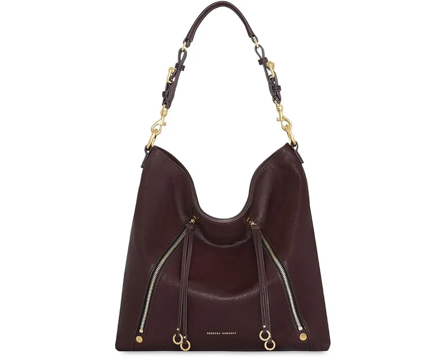 Сумка Rebecca Minkoff Rivington Hobo из натуральной кожи с регулируемыми ремнями