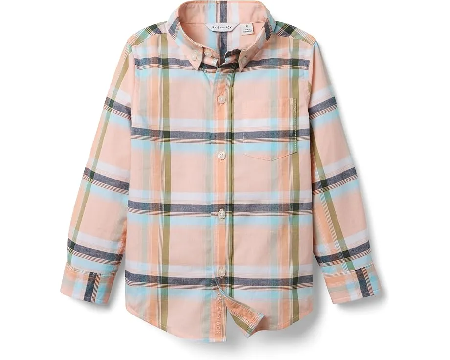 Рубашка Janie and Jack Madras Plaid на пуговицах для малышей и детей