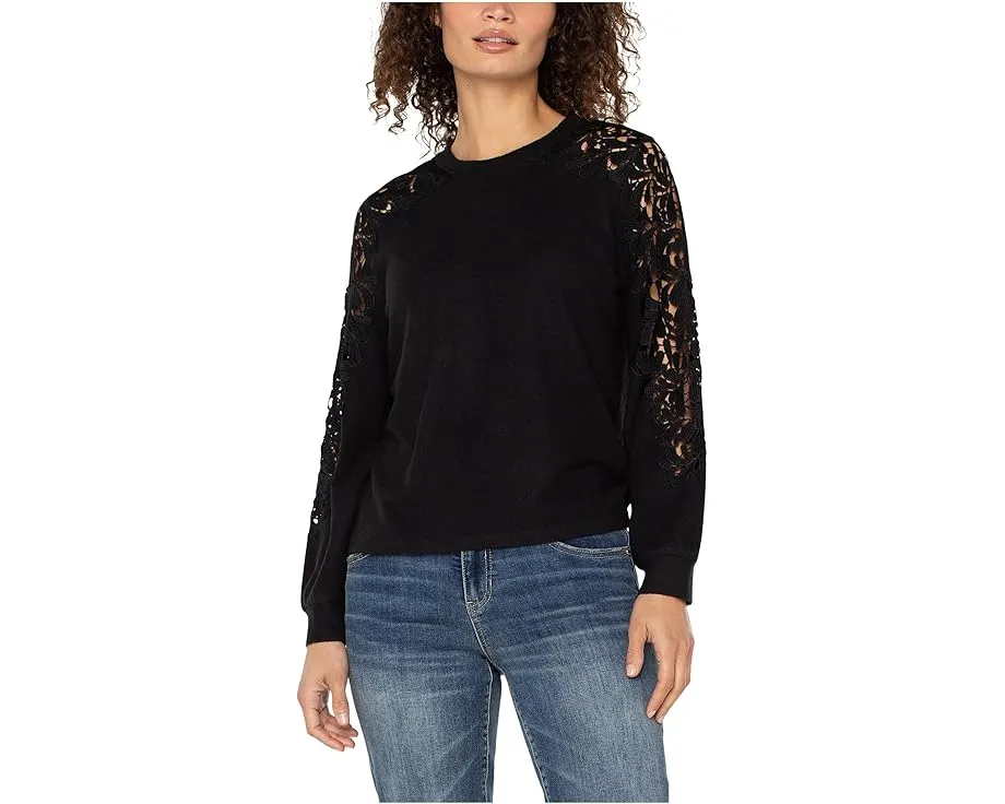 Топ Liverpool Los Angeles с длинным рукавом и вставками из кружева