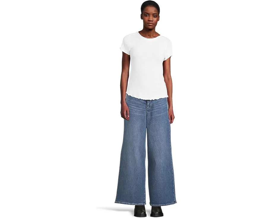 Джинсы-клеш Paige Cameron Wide Leg 31 с кокеткой и карманами как у брюк в цвете Katerina