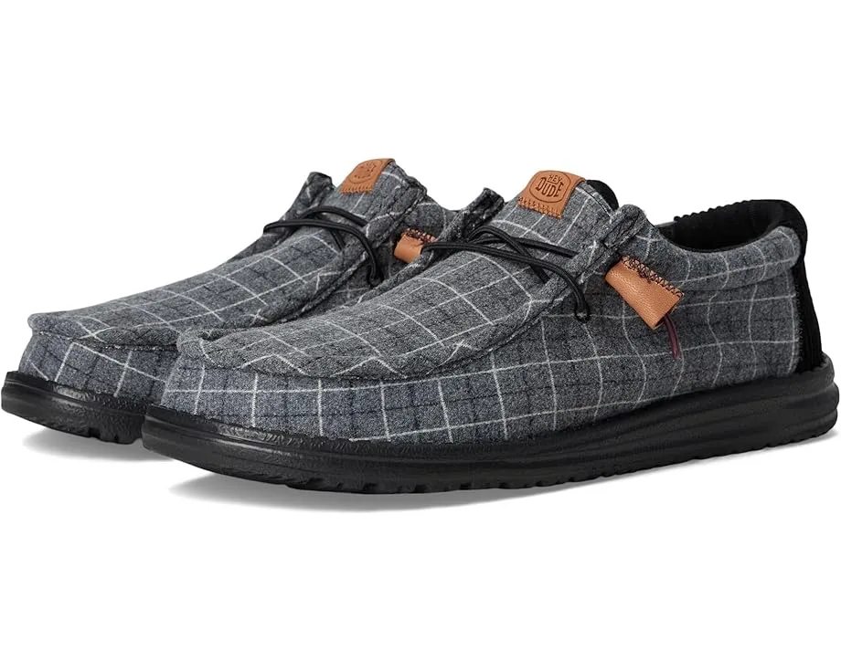 Кроссовки Hey Dude Wally Plaid Corduroy на липучке с эластичными шнурками и памятью формы