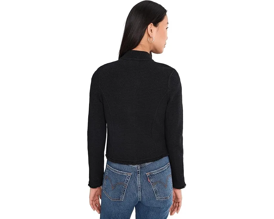 Куртка-бомбер NIC+ZOE Petite из смесового трикотажа с отделкой бахромой