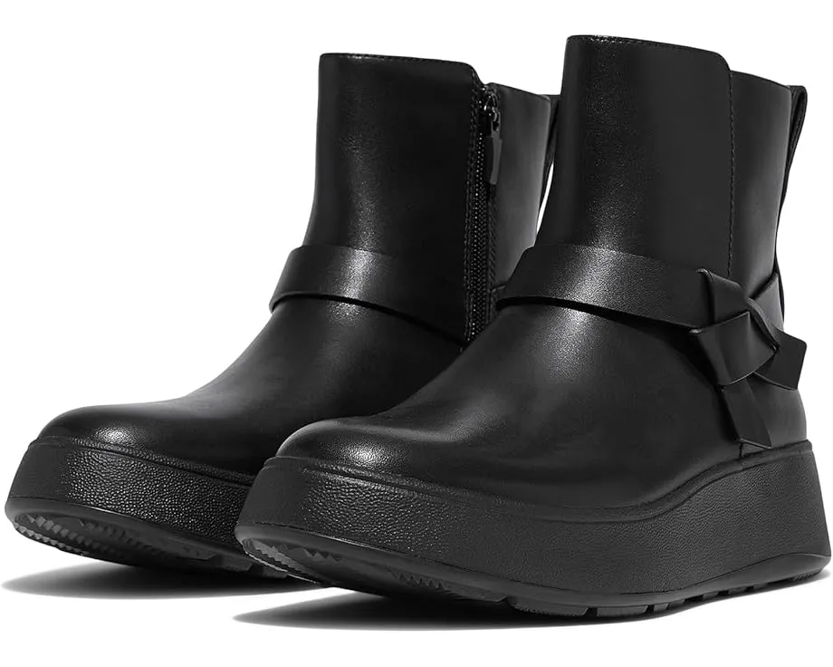 Короткие ботинки FitFlop F-Mode на платформе из кожи с узлом