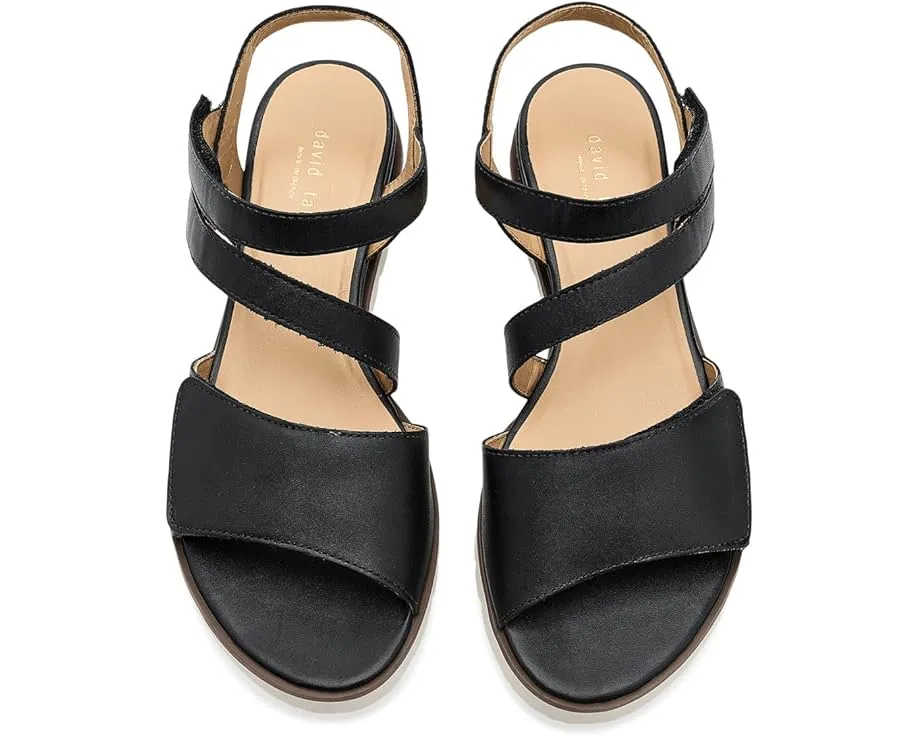 Сандалии Triple с тремя регулируемыми ремешками и клиновидной подошвой David Tate