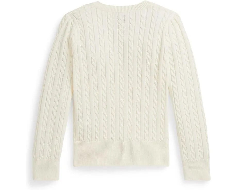 Детский кардиган Polo Ralph Lauren Kids из хлопка с мелкой резинкой и принтом Polo Bear